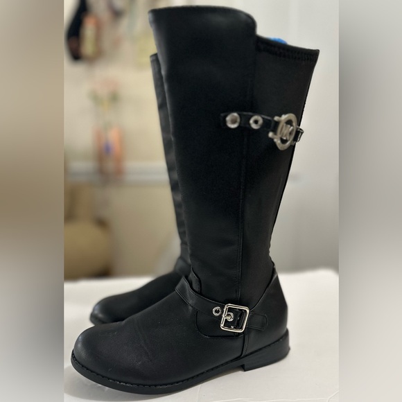 Little Girls Size 1 Michael Kors Black Kids Knee-High Boots - Picture 1 of 4